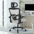thumbnail image 7 of Hramk Ergonomic Mesh Office Desk Chair with Flip up Armrests, Adjustable Lumbar Support,Gray, 7 of 7