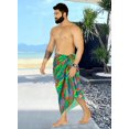 thumbnail image 2 of LA LEELA Men's Swim Trunk Beachwear Sarong Pareo Wrap One Size Leaves, Multi Summer Vacation Party, 2 of 5