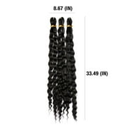 (2 pack) Darling Pre-Stretched Bohemian Wave Braid Hair 3X Pack, 52 inch, #1B, Adult, Women