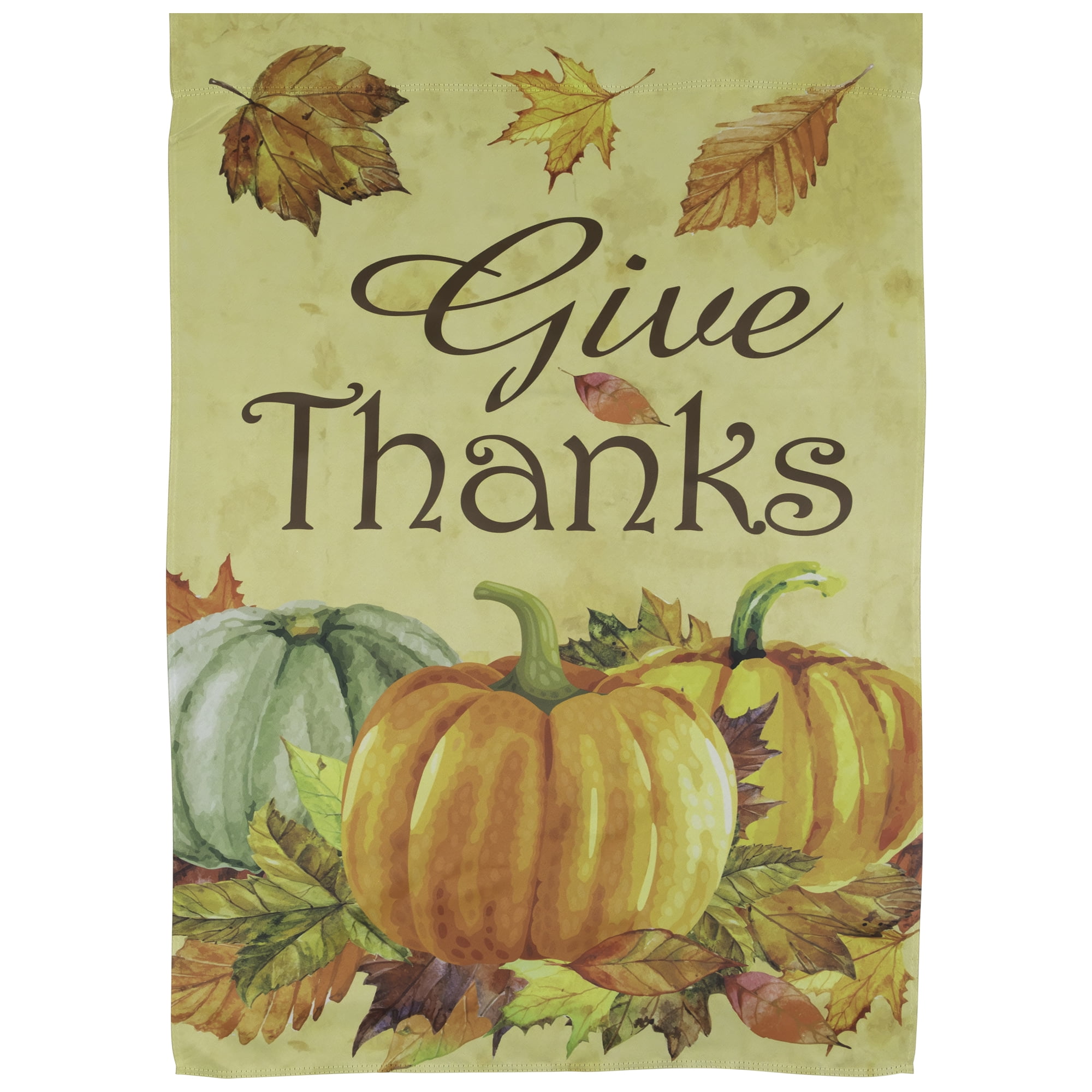 Give Thanks Autumn Harvest Outdoor House Flag 28" x 40"