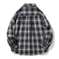 thumbnail image 5 of Mens Flannel Shirts Lined Button Down Heavyweight Plaid Shirts Long Sleeve with Pockets Navy L, 5 of 6