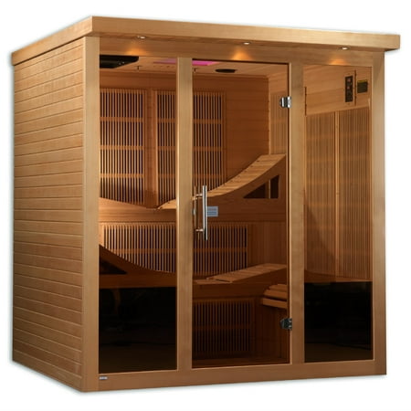 Golden Designs Monaco 6-person PureTech Near Zero EMF (Under 2MG) FAR Infrared Sauna (Canadian Hemlock)