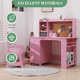 thumbnail image 4 of Escritorio Infantil con Silla, Juego con Alacena, Cajón y Gabinete, Mesa para Niños con Tablero de Corcho para Escuela, 4 of 7