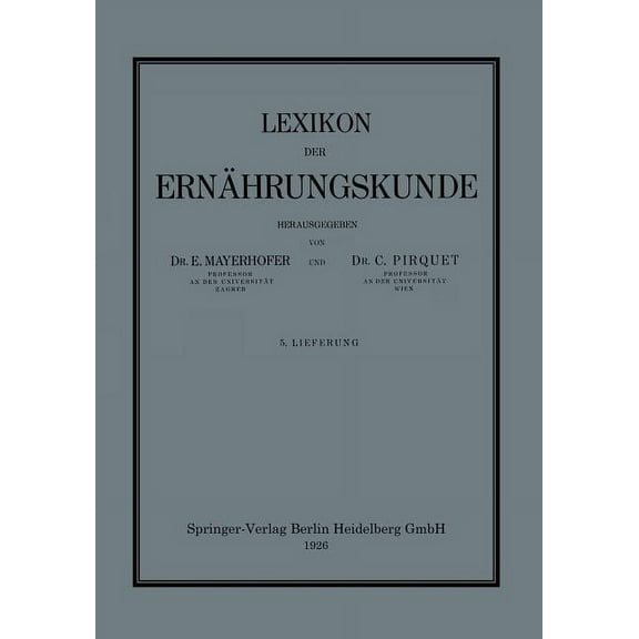 Lexikon Der ErnÃ¤hrungskunde, (Paperback)