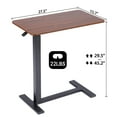 thumbnail image 4 of MCQ Overbed Table, Height Adjustable Rolling Cart with Metal Frame, Brown Mobile Desk for Bedroom, Office, and Hospital Use​, 4 of 6