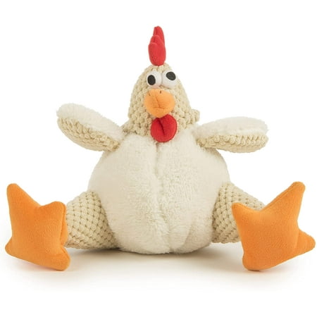 UPC: 0743723708821 | goDog Checkers Squeaky Plush Dog Toy  Chew Guard Technology  Fat Rooster  Large