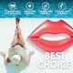 thumbnail image 4 of Giant Red Lips Pool Float – Extra Large Adult Water Lounger 70.86x62.99 Inch Large Pool Float Inflatable Mouth Print Row Water Toy Rest Swimming Red Lounger for Party, 4 of 5
