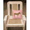 thumbnail image 2 of Cotentin Donkey Pink Check Fabric Decorative Pillow, 2 of 2