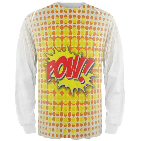 Comicbook Boom Pow All Over Adult Long Sleeve T-Shirt - Large