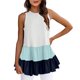 thumbnail image 1 of Gibobby Mujeres Verano Casual Tank O cuello Sleeveless Top Long Ruffle Tank Top Long Top(Marina,CH), 1 of 5