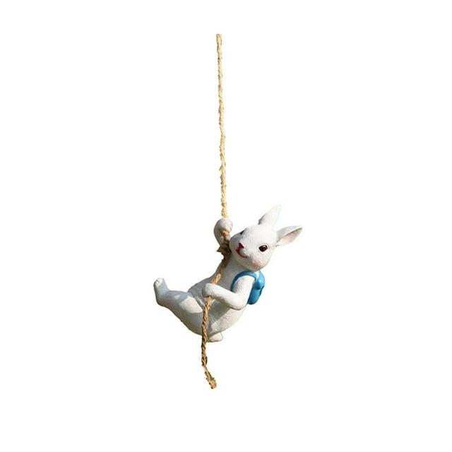 Estatua de animal trepador en miniatura, decoración de jardín, accesorios de , divertida figura de trepador, escultura de animal de resina para Estatua del conejo trepador