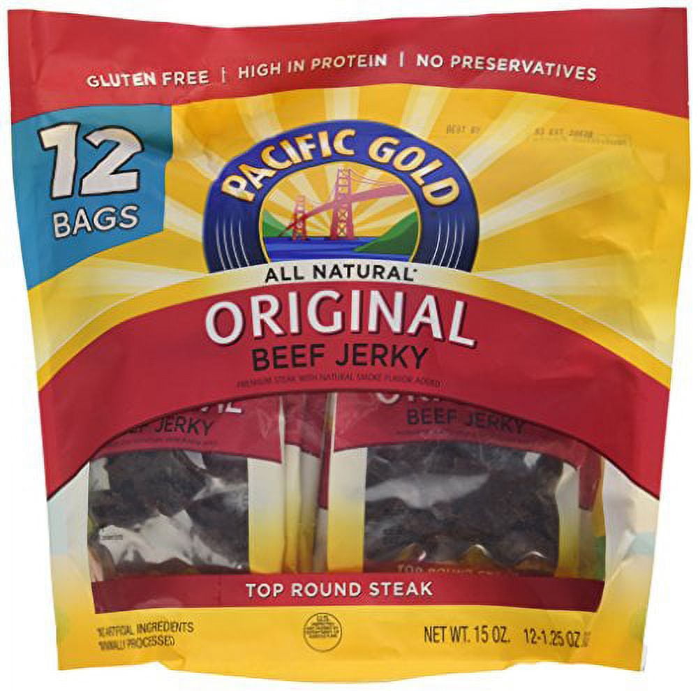 Pacific Gold Beef Jerky, Original, 1.25 oz, 12 ct