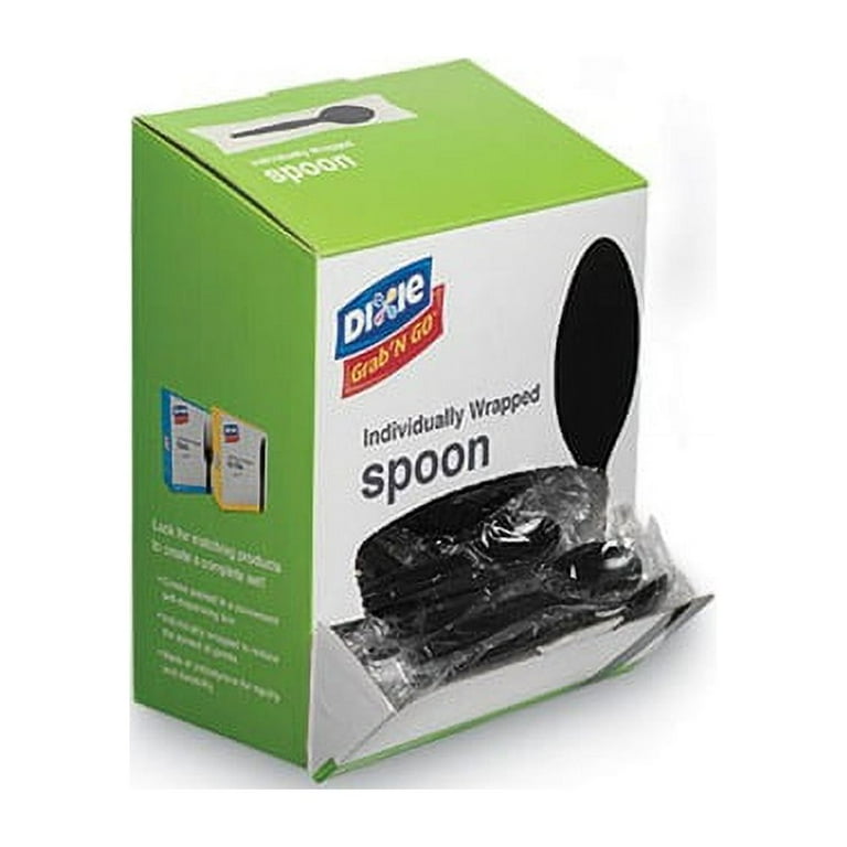 GrabN Go Wrapped Cutlery, Teaspoons, Black, 90/Box GrabN Go Wrapped Cutlery, Teaspoons, Black, 90/Box