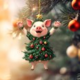 thumbnail image 4 of Animal Christmas Ornaments for Xmas Tree Hanging Acrylic Printed Christmas Decor Personalized for Animal Lovers New Year's Gift (E), 4 of 7