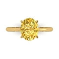 thumbnail image 2 of Solitaire Engagement Ring for Women - 2.5ct Simulated Yellow Diamond in 14K Yellow Gold Promise Ring, 2 of 7