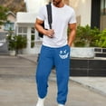 thumbnail image 4 of Tdoqot Mens Graphic Sweatpants with Pockets- Fashion Casual Baggy Elastic Waist Drawstring Wide Leg Pants Blue Size 2XL, 4 of 8