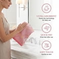 thumbnail image 4 of REGALWOVEN 13 x 29 Inch Cotton Floral Jacquard Hand Towel, Soft Absorbent Decorative Towel for Bathroom, Kitchen Pink 1pk, 4 of 7