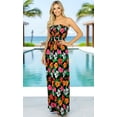thumbnail image 4 of LA LEELA Women's Beach Casual Slit Maxi Strapless Dresses Summer Tube Dress One Size Coal, Floral, 4 of 5