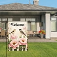 thumbnail image 3 of Amhnf Welcome Birds And Pink Peonies On White Fence Garden Flag For Home Outdoor Garden Yard Decor 12x18 inch, 3 of 5