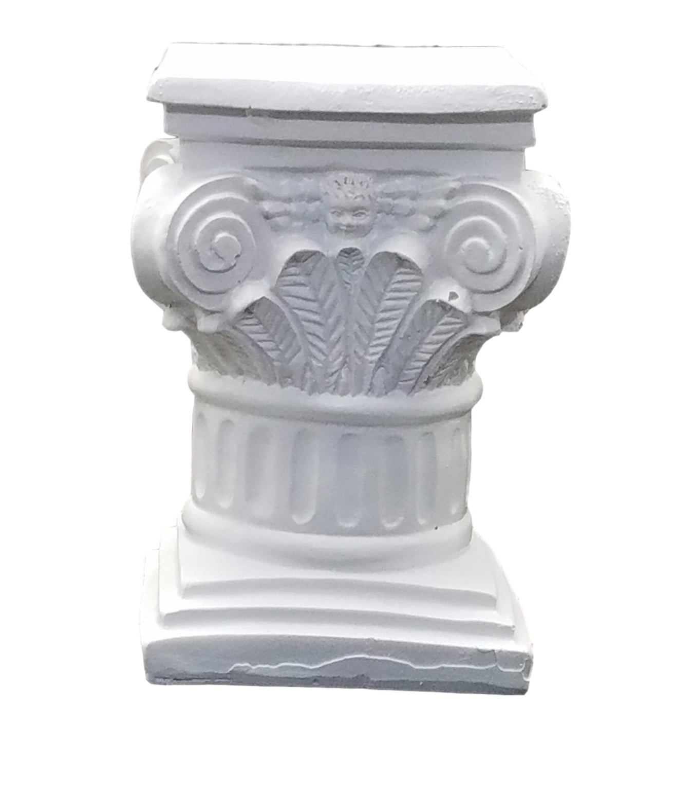 5" Tall poly resin PILLAR white small pedestal stand 3 x 3 top and