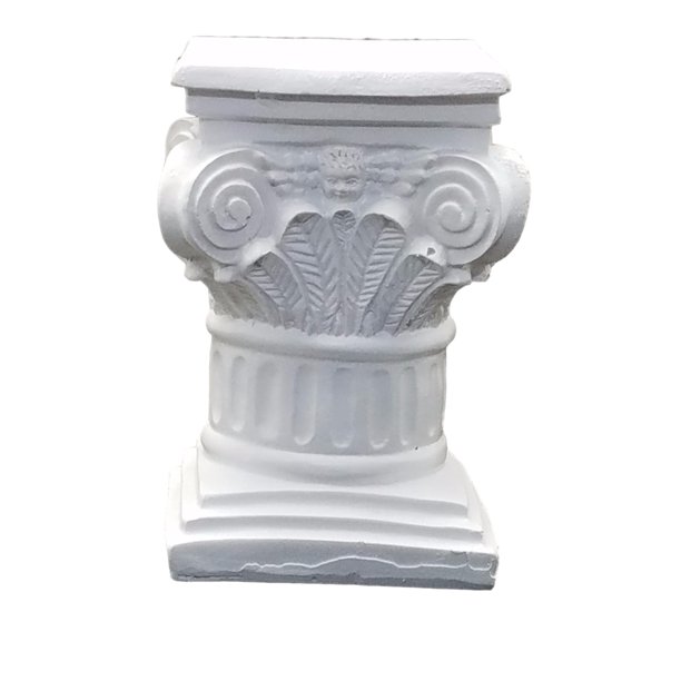 5" Tall poly resin PILLAR white small pedestal stand 3 x 3 top and