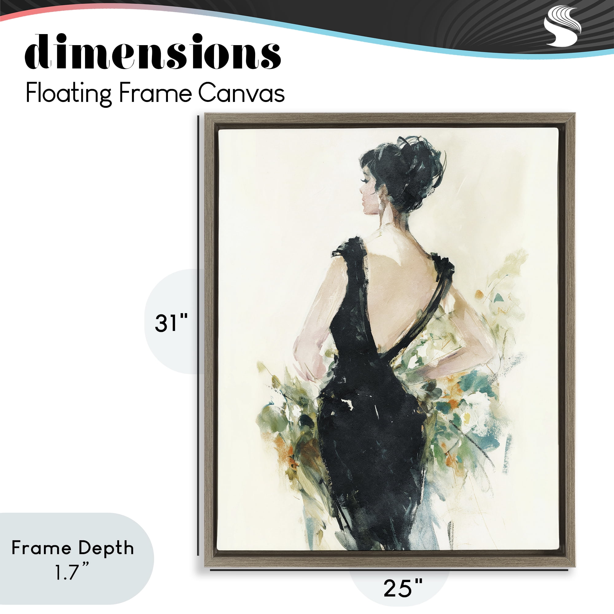 Stupell Industries Backless Reverie Gown Brown Framed Floater Canvas Wall Art, design by Svetlana Aleynikova