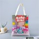 thumbnail image 2 of Baby Riki Bolso de tela con estampado de lienzo para mujer, bolsa de compras reutilizable y estética, con cremallera interior, regalo para mujer,40*45cm., 2 of 6