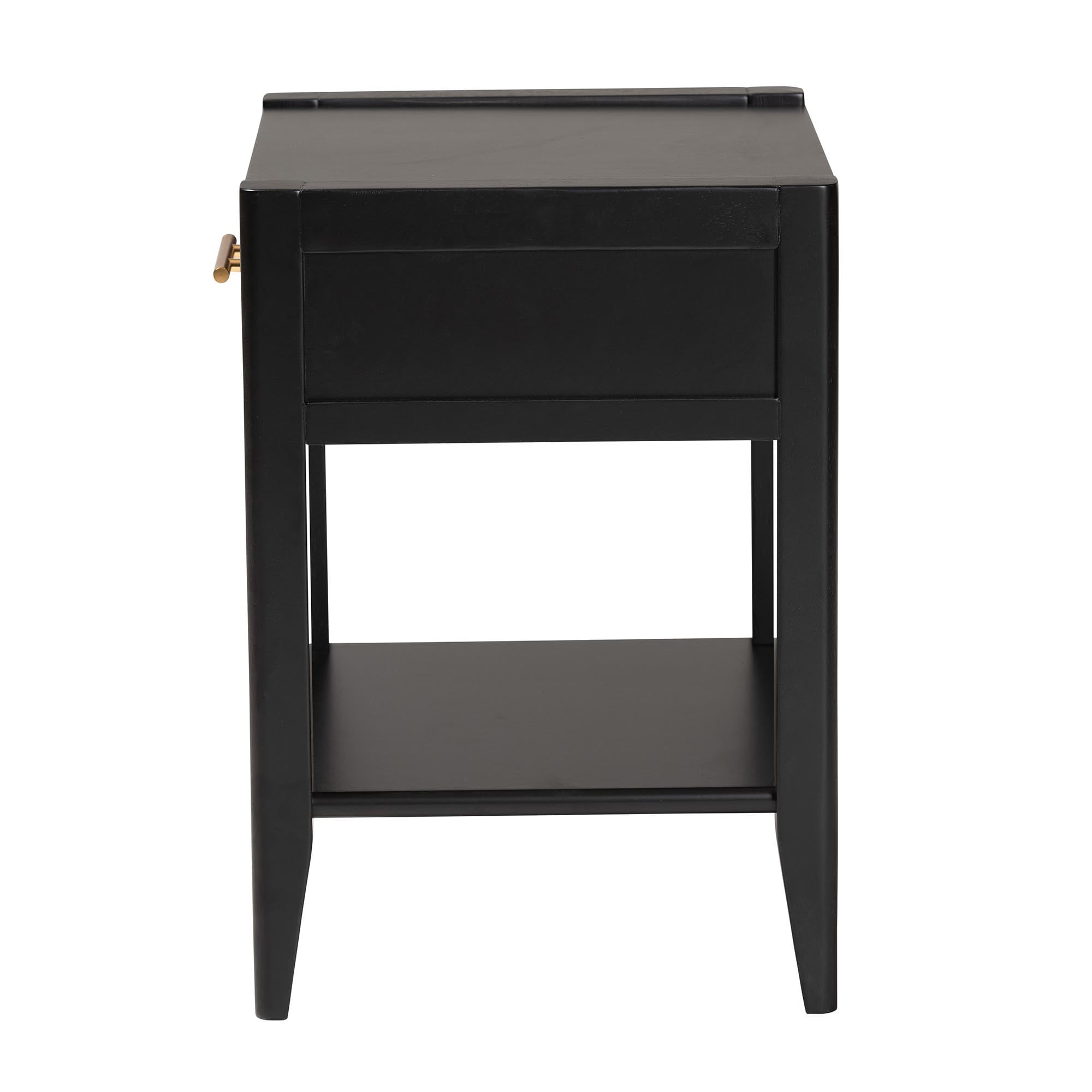 Baxton Studio Primrose Mid-Century Nightstand, 1-Drawer, Black