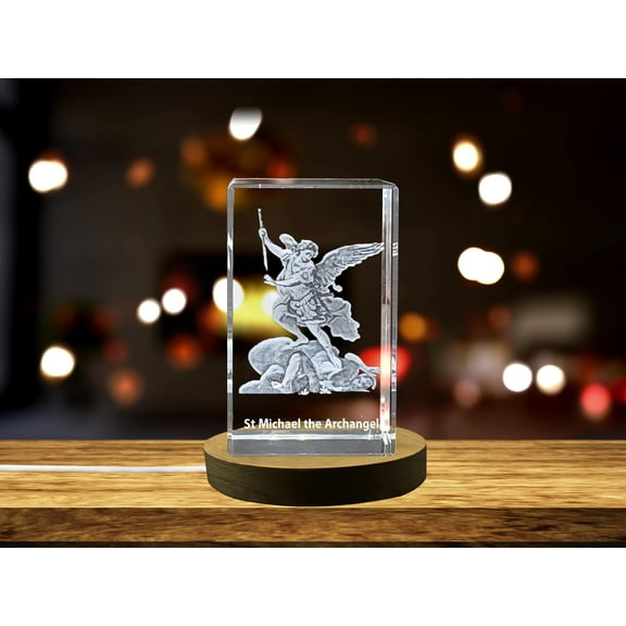 St. Michael the Archangel | Religious 3D Engraved Crystal