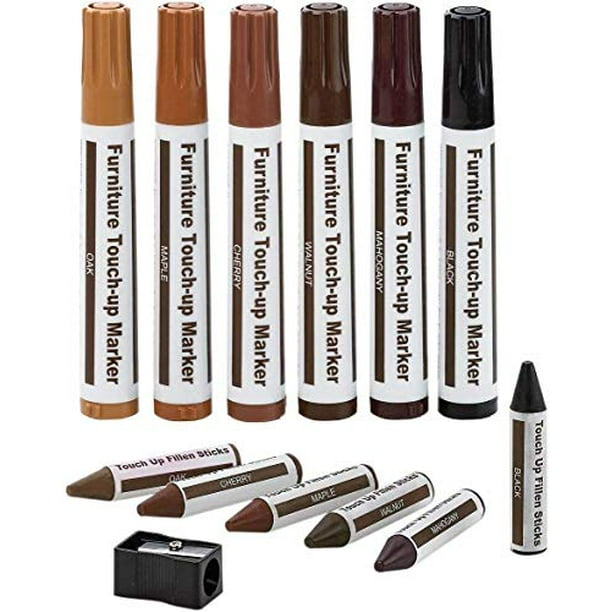 Furniture Repair Kit Wood Markers Set of 13 Markers and Wax Sticks
