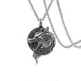 thumbnail image 2 of Men s Titanium Steel Pendant Necklace Vintage Nordic Viking Wolf Head Pendant Necklace Stainless Steel Keel Necklace, 2 of 5