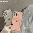 thumbnail image 2 of Funda transparente con ranura para tarjeta para iPhone, carcasa suave a prueba de golpes para modelos 15, 14, 13, 11, 12 Pro Max, Mini, X, XS, XR, 7, 8 Plus, 2 of 4