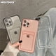 thumbnail image 2 of Funda transparente con ranura para tarjeta para iPhone, carcasa suave a prueba de golpes para modelos 15, 14, 13, 11, 12 Pro Max, Mini, X, XS, XR, 7, 8 Plus, 2 of 4
