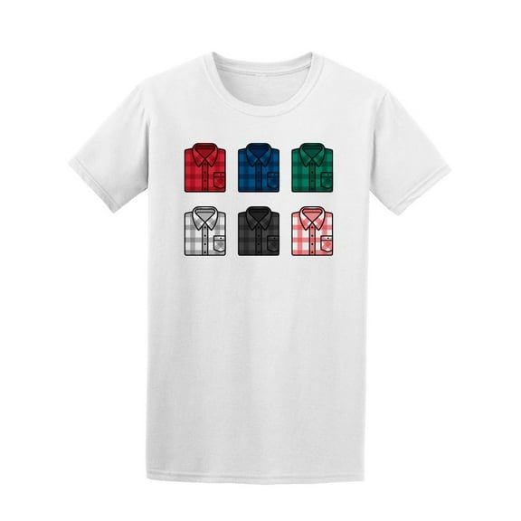 Smartprints Mens Graphic Tee - Plaid Pattern Flannel Shirts - Regular Fit 100% Cotton