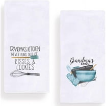 Grandma''s Gift Kitchen Dish Towels, 18 x 26 Inch Mother''s Day Anniversary Grandmother Tea Towels for Cooking Baking Set of 2