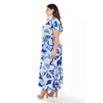 thumbnail image 2 of Vestido largo estampado abstracto Roman Fashion Tallas Extras 4338 Azul rey 40, 2 of 6