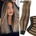 thumbnail image 2 of HAIRRO Clip In Hair Extensions V Shape U Part One Piece Clip in Remy Real Human Hair Extensions 3/4 Full Head, 2 of 8