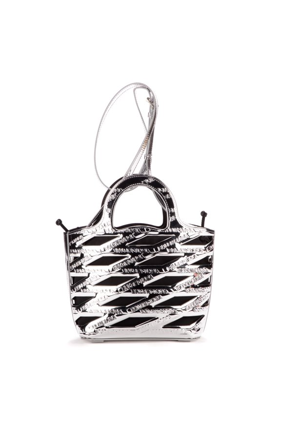 Pre-Owned Balenciaga Silver Small Neo Basket Handbag Metalic Calfskin Leather