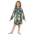 thumbnail image 6 of FORMRS Niños Bathrobe Unisex Hooded Robe Soft Plush Pajamas Sleepwear, Size 7-9T, Mystical Owls Pattern, 6 of 7