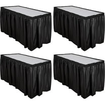 BlinkLLX 4 Pcs Plastic Table Skirt 29 Inches x 14 ft Disposable Table Skirt for Rectangle Tablecloth Wedding Shower Birthday Party Banquet(Black)