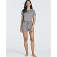 thumbnail image 6 of Real Essentials 2 Pack:Women's Soft Ribbed Knit Crop Top & Short Matching Lounge Set - 4 Piece Summer Sweatsuit, 6 of 6