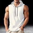 thumbnail image 2 of Blekii Men's Summer Lightweight Sleeveless Hooded Tank Top - Solid Color Design, Quick-Dry Performance Fabric - Great for Running, Fitness Training, Beach Sports, Outdoor Workout -, 2 of 6
