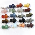 thumbnail image 4 of K-KED 10pcs Natural Stone Mushroom Shape Pendants Healing Stones for Delicate Jewelry Making-Tiger eye stone, 4 of 8