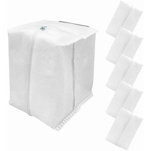 6 Pack Replacement Reusable Zipper Dust Bags Compatible with iRobot Roomba i1 i1 i2 i3 i3 i4 i4 i5 i6 i6 i7 i7 i8 i8 j5 j5 j6 j6 j7 j7 j8 j9 s9 s9 Plus Vacuum Automatic Dirt Disposal