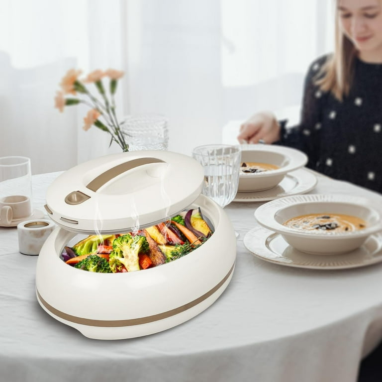 Elegant Large Oval Insulated Casserole Carrier Dish- One Hand Open