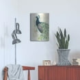 thumbnail image 4 of Luxe Metal Art 'Watercolor Peacock Portrait II' by Grace Popp, Metal Wall Art Glass, 16" x 24", 4 of 9
