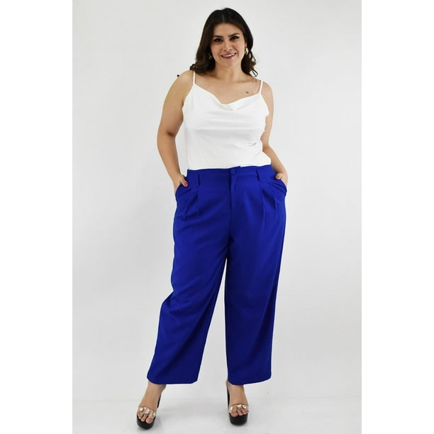 Pantalón de vestir Roman Fashion Talla Extra 1380 Azul rey 42