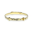 thumbnail image 2 of 9ct Gold Jewelco London CZ Heart ID Expanding Baby Bangle Bracelet 3mm, 2 of 4
