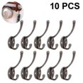 thumbnail image 1 of 10 Pack Rustic Coat Hooks Wall Mounted Heavy Duty Dual Hooks, 1 of 5