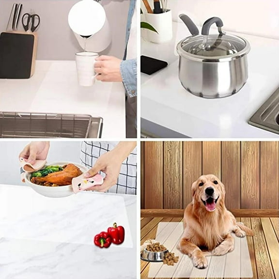 Clerance! PawCasa Clear Plastic Dining Table Placemats Nonslip Mats for Kitchen and Prof D4W6